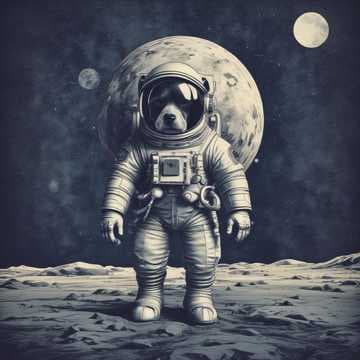 dog go to moon