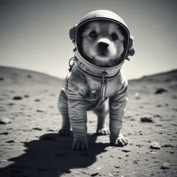 dog go to moon